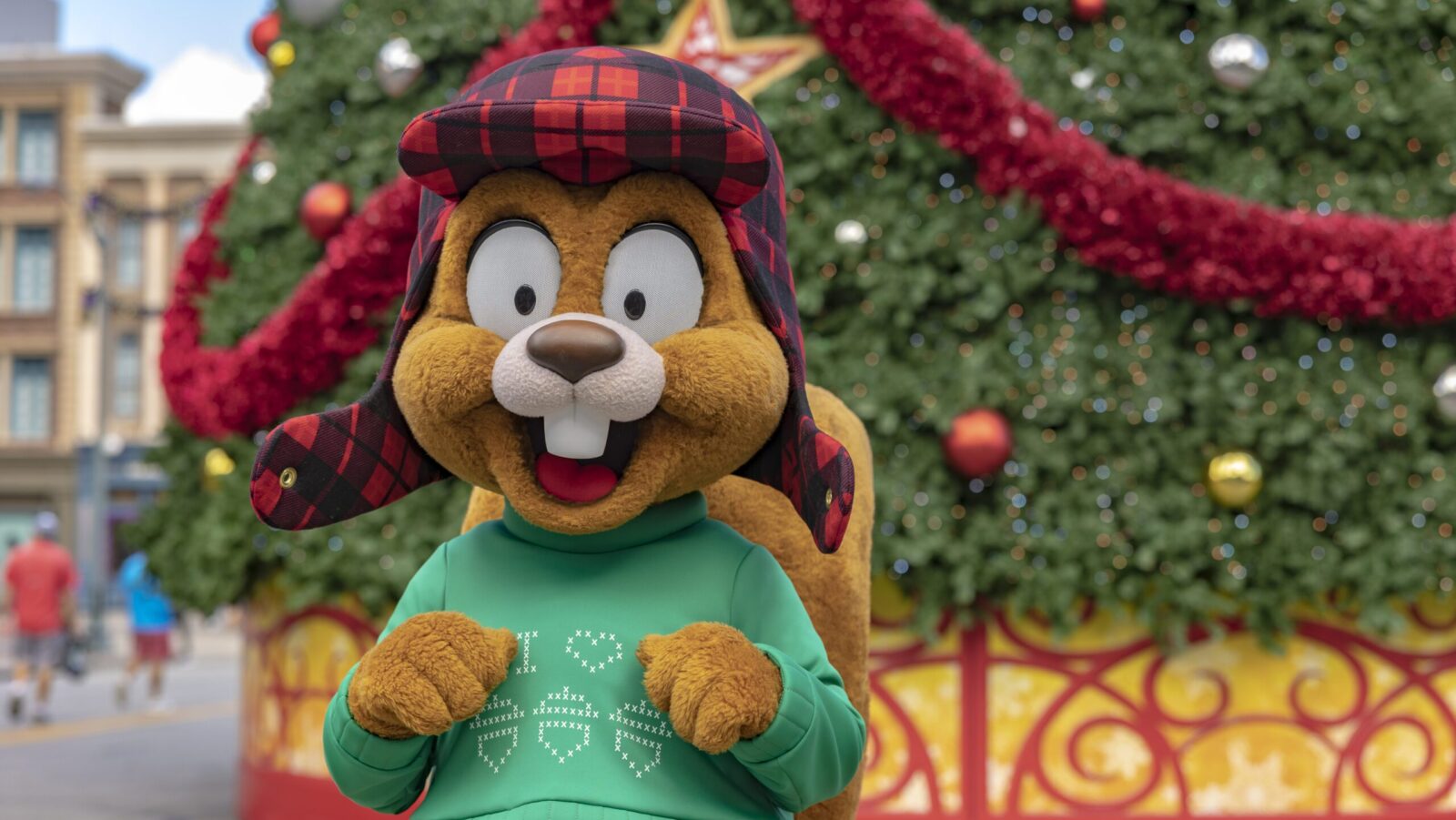 Earl the Squirrel during the holidays at Universal Orlando Resort