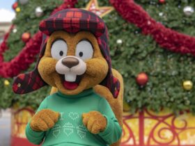 Earl the Squirrel during the holidays at Universal Orlando Resort