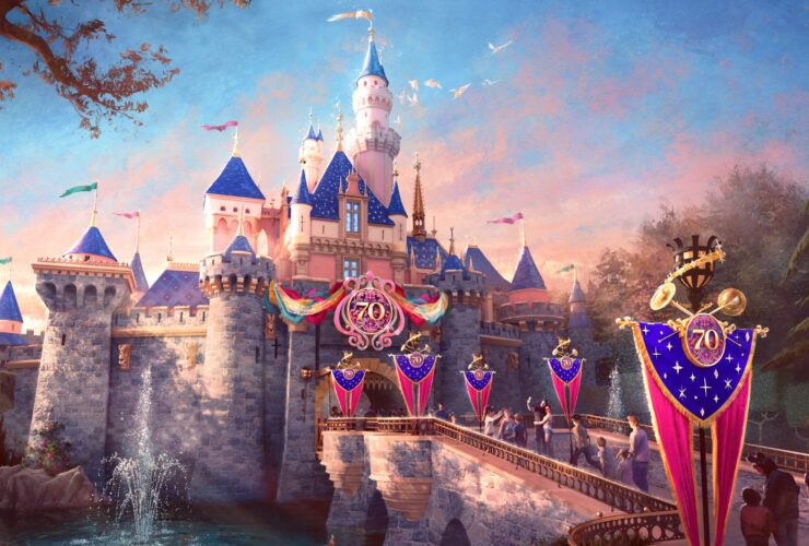 Disneyland 70th anniversary at Sleeping Beauty Castle