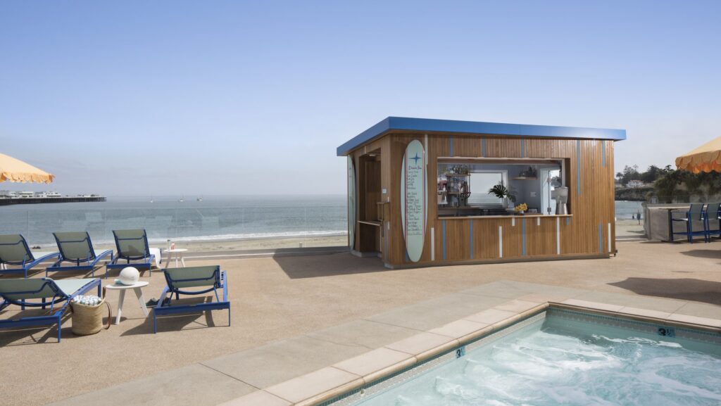 pool and Pacific Ocean views at the Dream Inn in Santa Cruz, California