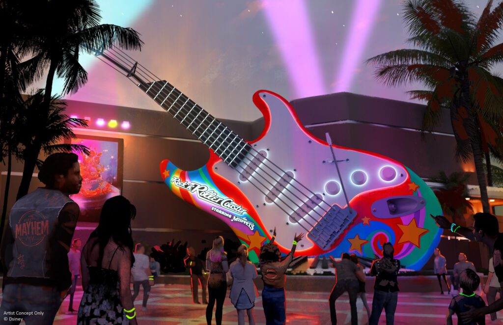Artist rendering of Rock 'n' Roller Coaster Starring The Muppets
