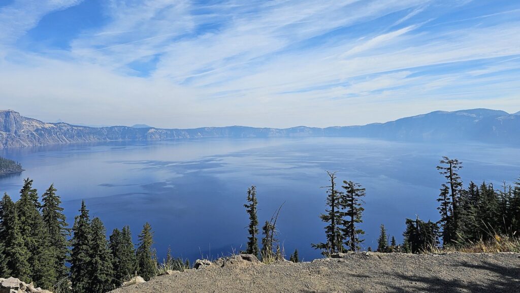 Scenic overlook view of Crater Lake