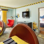 Missile-Shaped Beds in the Despicable Me Kid's Suite at Loews Portofino Bay Hotel in Orlando, Florida