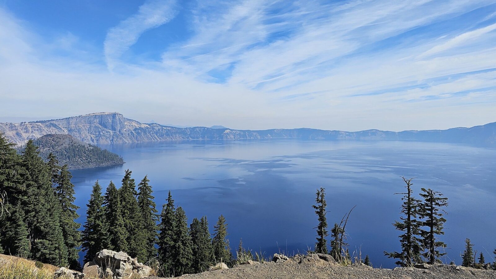 View of Crater Lake from Discovery Point Overlook at Crater Lake National Par