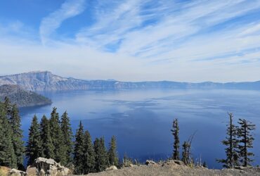 View of Crater Lake from Discovery Point Overlook at Crater Lake National Par