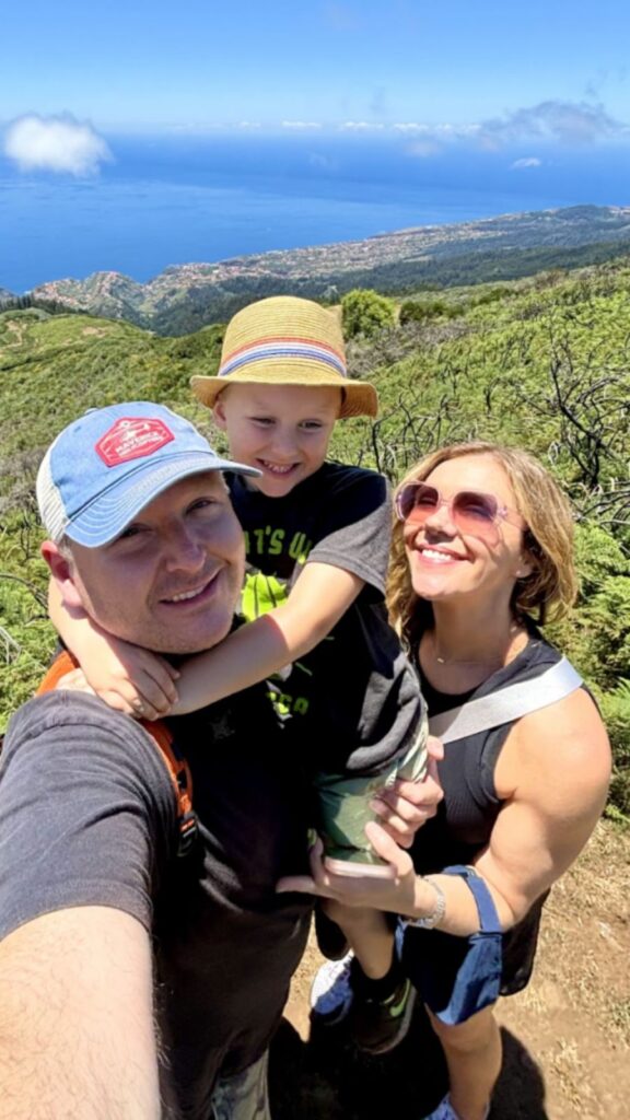 Family selfie along the Levada to make a Paul II hike in Madeira