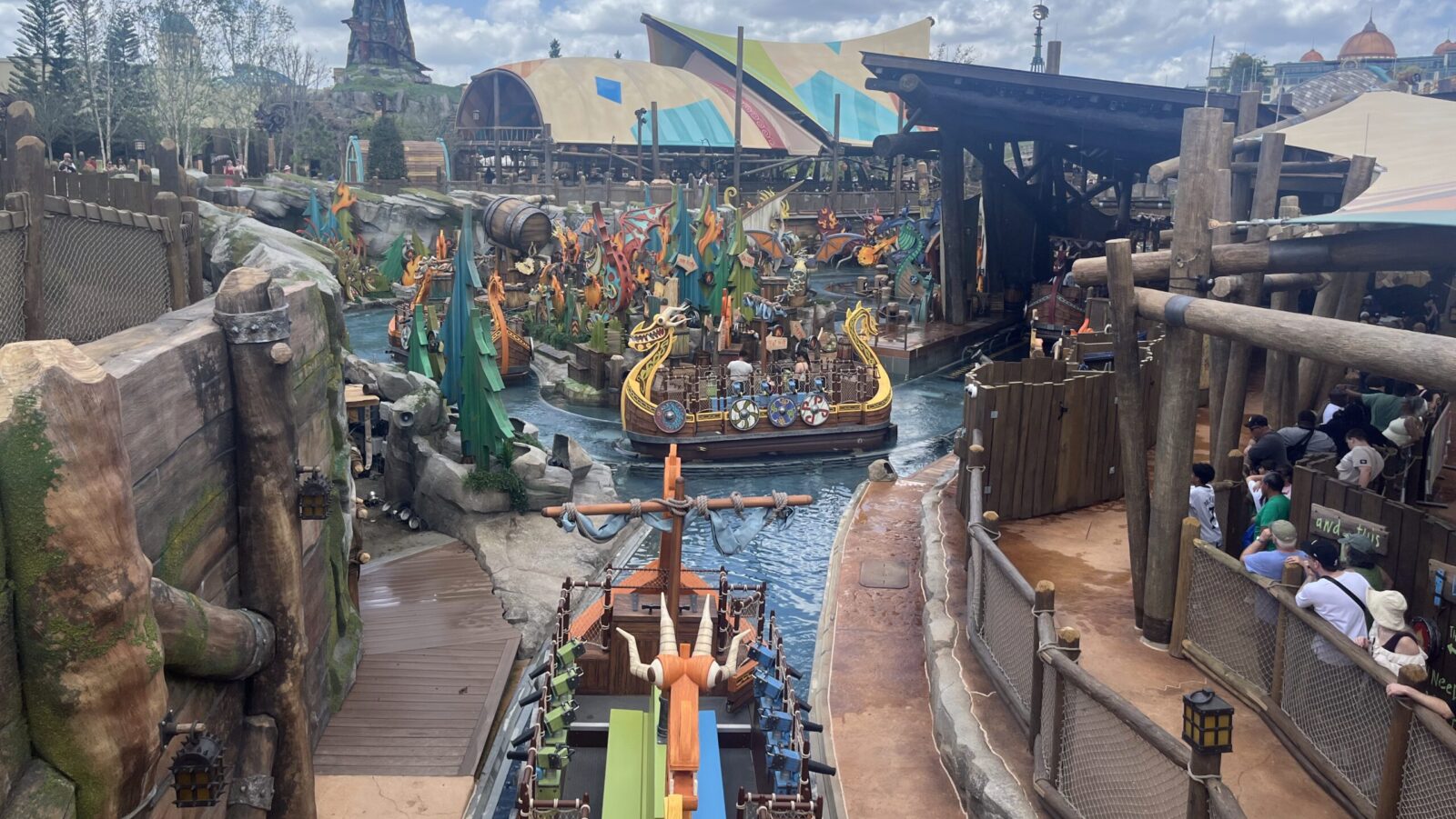 Guests riding Fyre Drill at Epic Universe