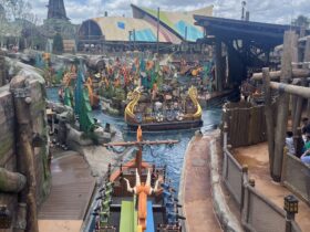 Guests riding Fyre Drill at Epic Universe