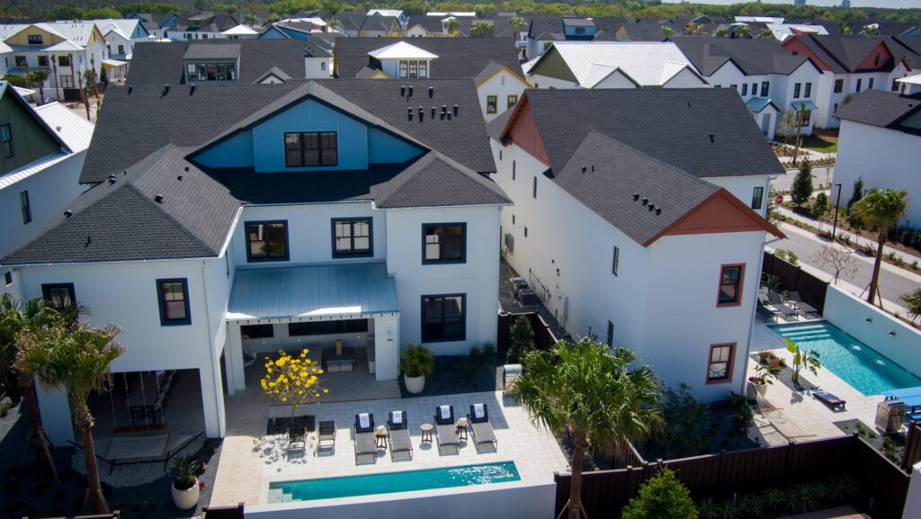 Large, modern vacation homes with private pools at Evermore Orlando Resort
