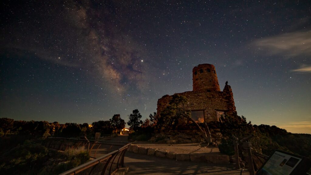 The night sky over the Grand Canyon