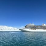 Cruise ship near a glacier in Alaska