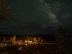 The Milky Way visible overhead at Under Canvas Bryce Canyon