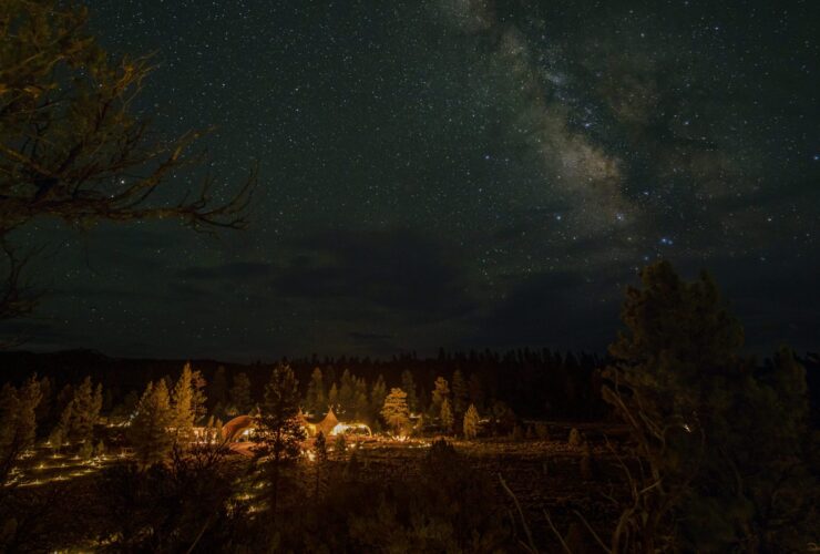 The Milky Way visible overhead at Under Canvas Bryce Canyon