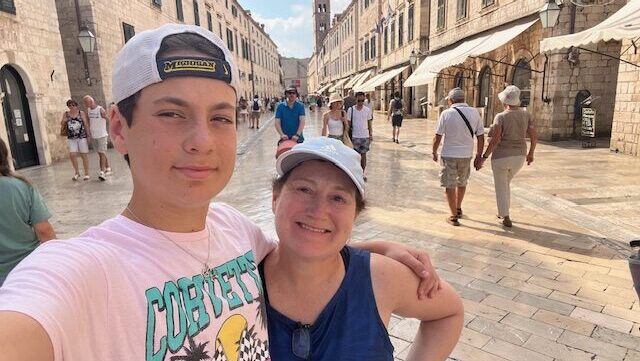 The author and her teenage son on a Holland America cruise (Photo: Judy Koutsky)