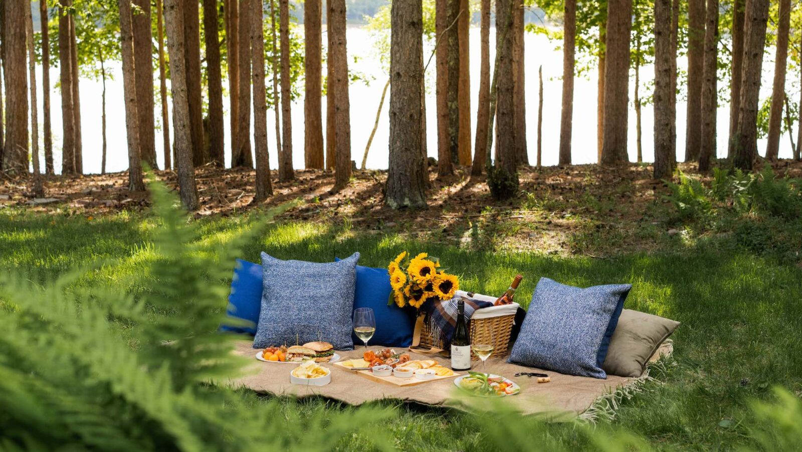 forest picnic set up by The Chatwal Lodge