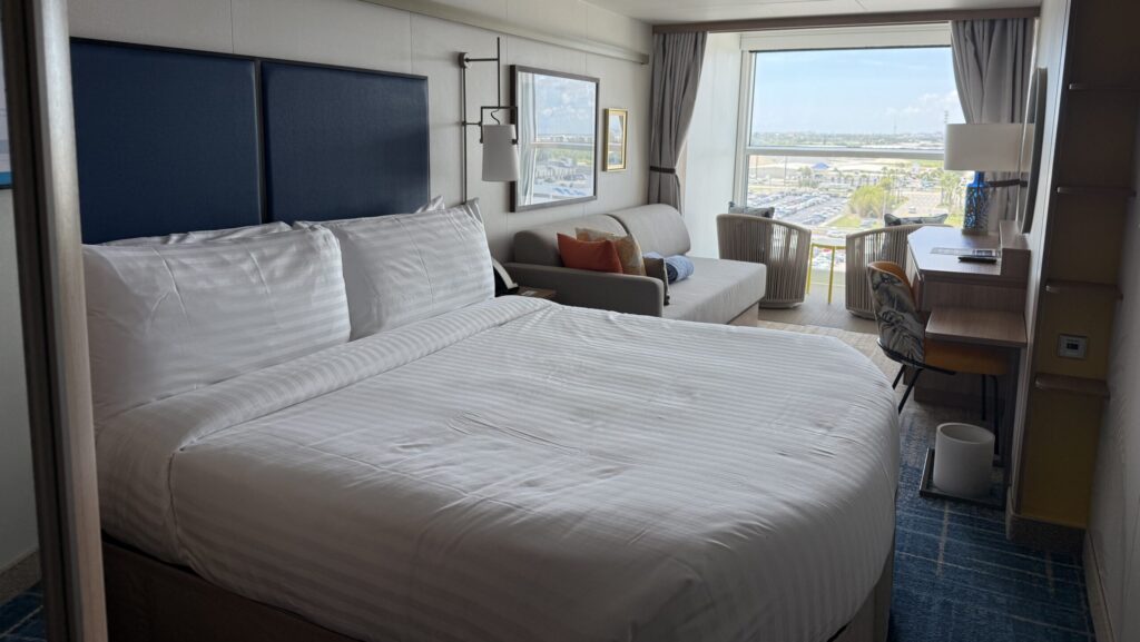 Star of the Seas stateroom with infinite balcony