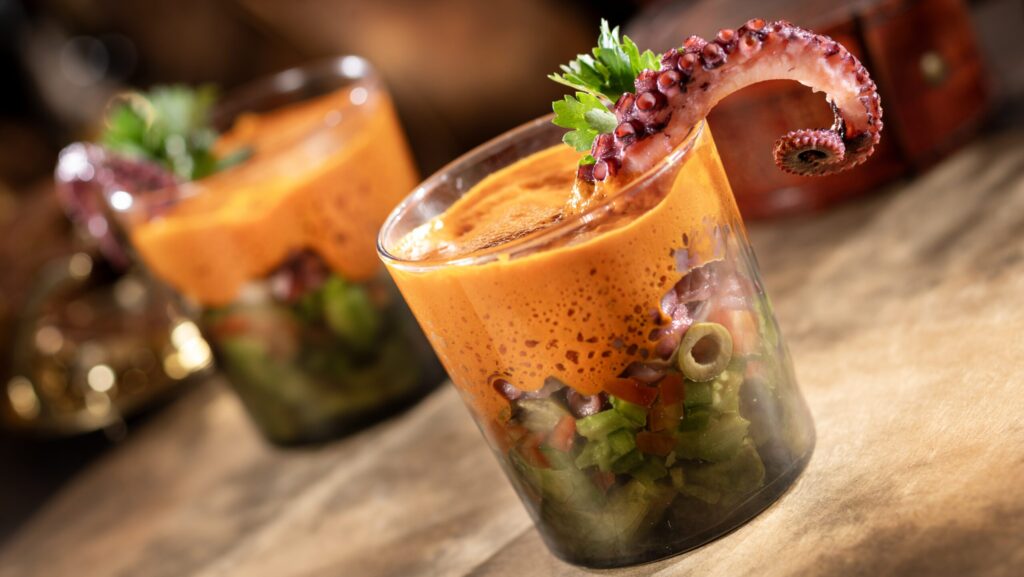 Cup filled with octopus salad at The Beak and Barrel