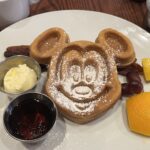 Mickey-shaped waffle on a plate