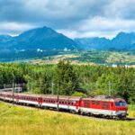 Passenger train in the High Tatra Mountains - Slovakia, Central Europe