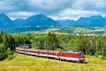 Passenger train in the High Tatra Mountains - Slovakia, Central Europe