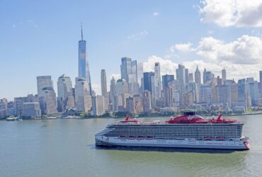 Virgin Voyages' Brilliant Lady sailing past New York City