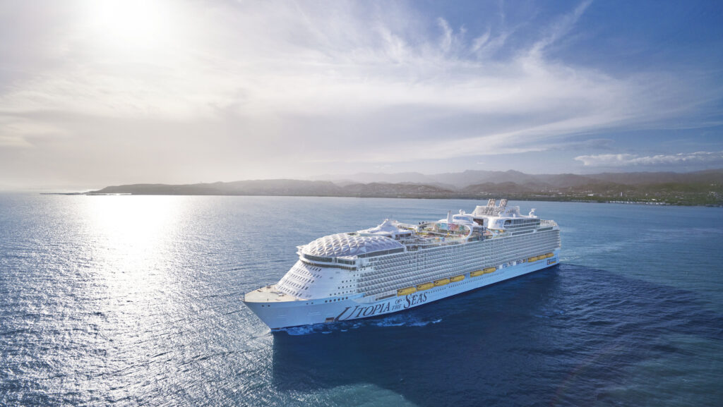 Utopia of the Seas sailing in open water