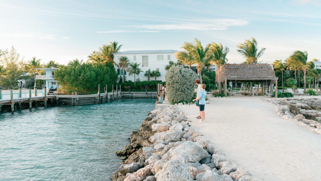 People fishing on a jetty at The Islands of Islamorada
