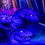 Hercules fighting the hydra during Disney Hercules on Disney Destiny