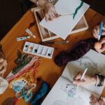 People doing relaxing crafts and art at Hemlock Neversink