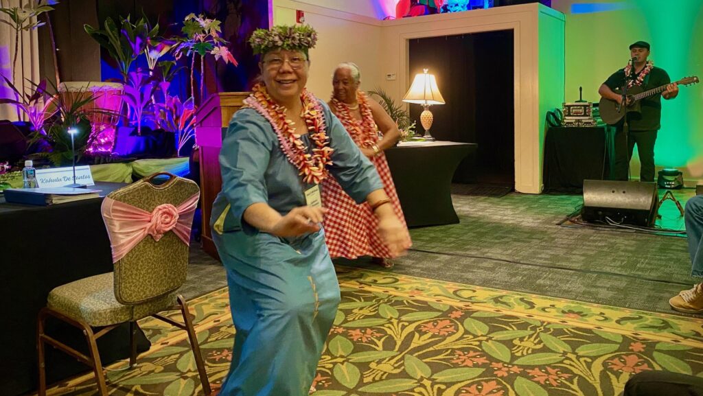 Judges doing impromptu hula