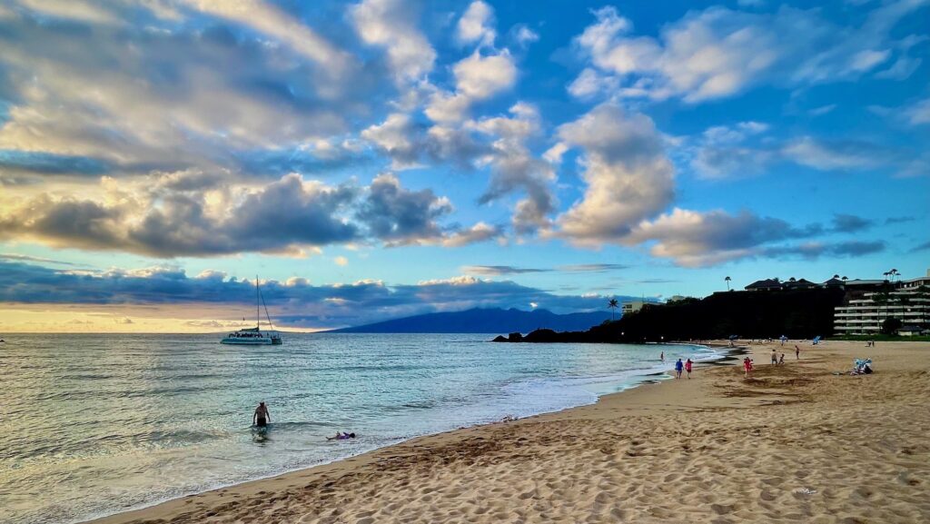 Kā‘anapali Beach in front of the Outrigger credit the author