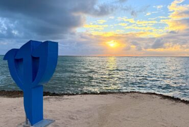 Club Med Punta Cana trident on the beach at sunrise
