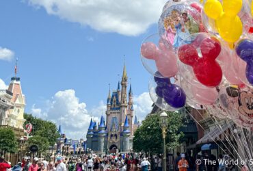 Main Street, U.S.A. with Cinderella Castle in the background at Magic Kingdom, Walt Disney World