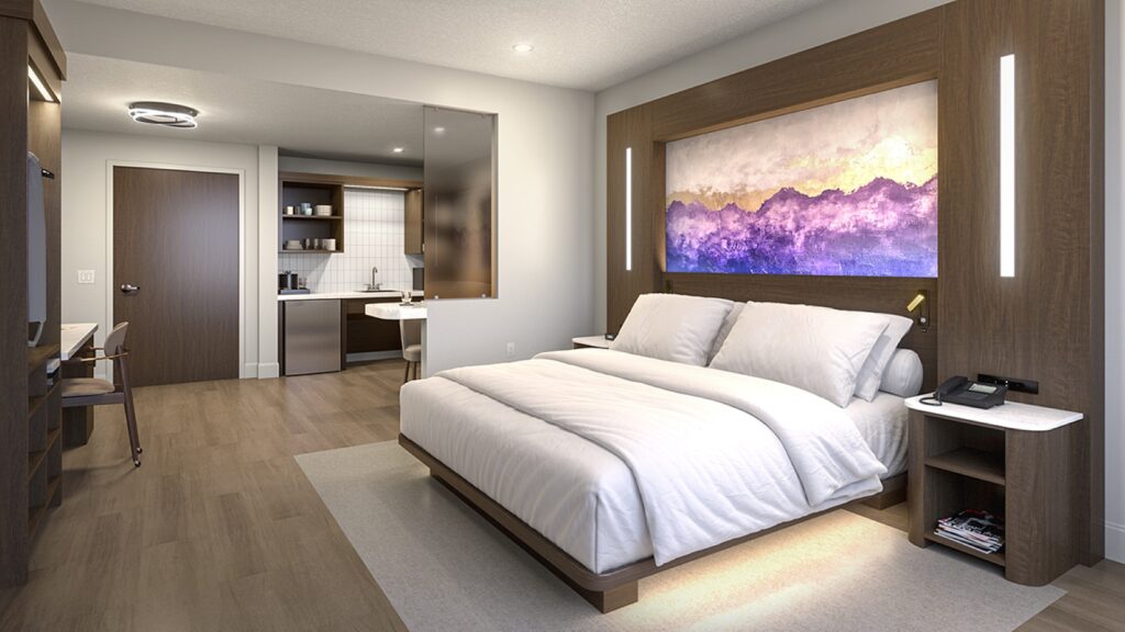 A rendering of a guest room at Morgan's Hotel