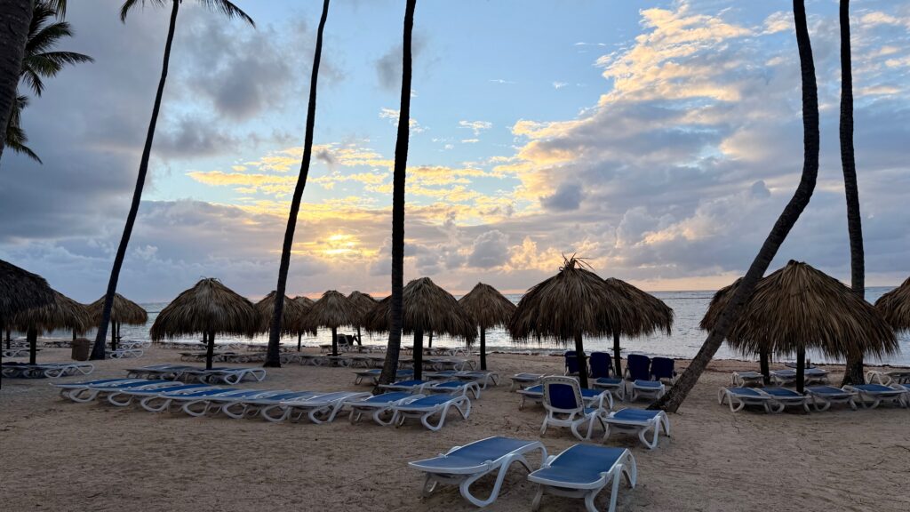 sunrise at the beach at Club Med Punta Cana