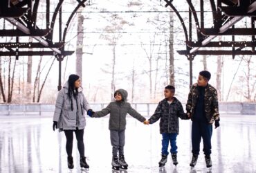 Family ice skating at Mohonk Mountain House