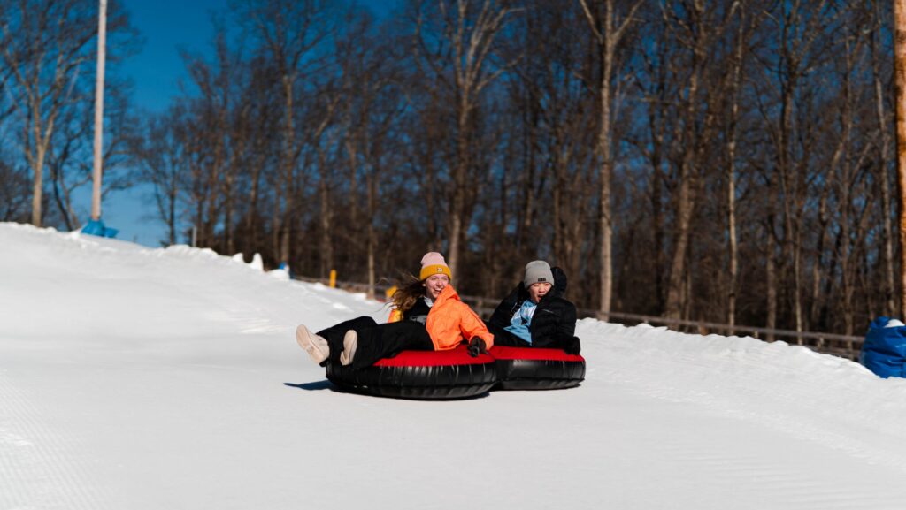Tubing downhill at Skytop Resort