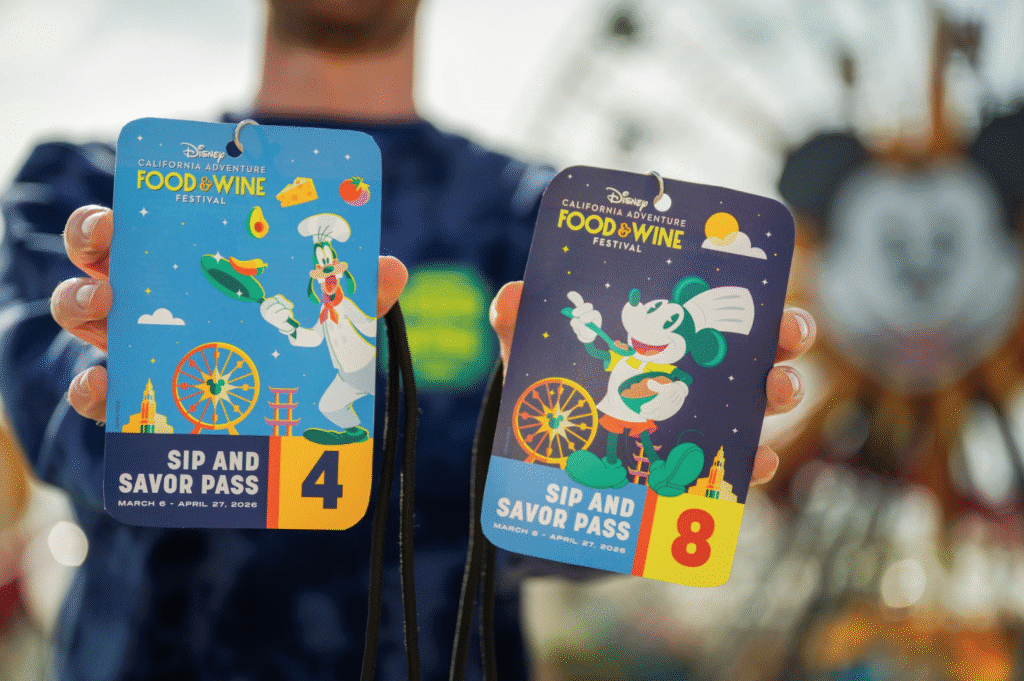 Two Sip & Savor tickets to the 2026 Disney California Adventure Food & Wine Festival