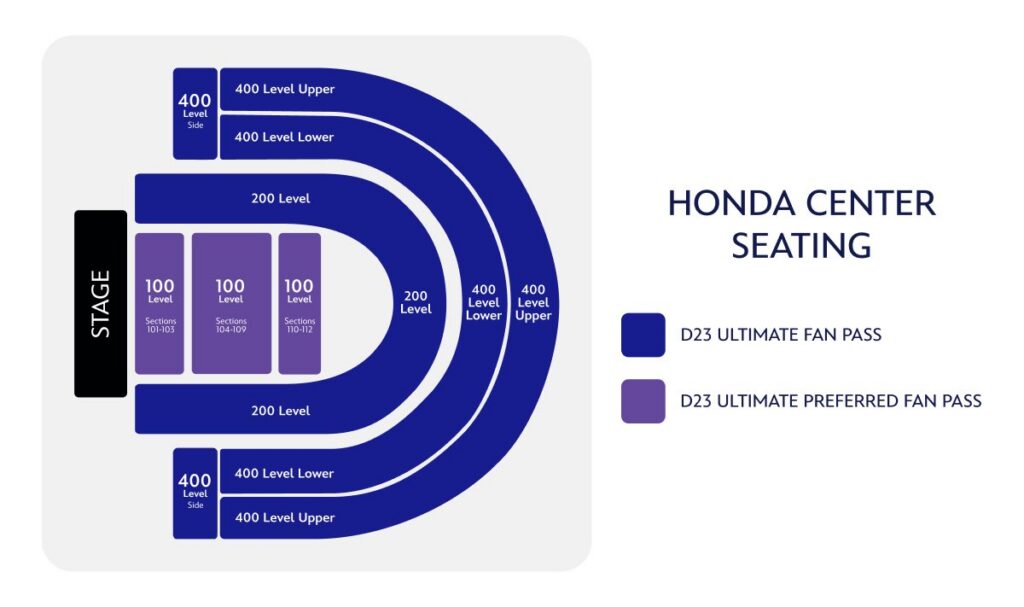 Honda Center seating chart for D23: the ultimate event for Disney fans