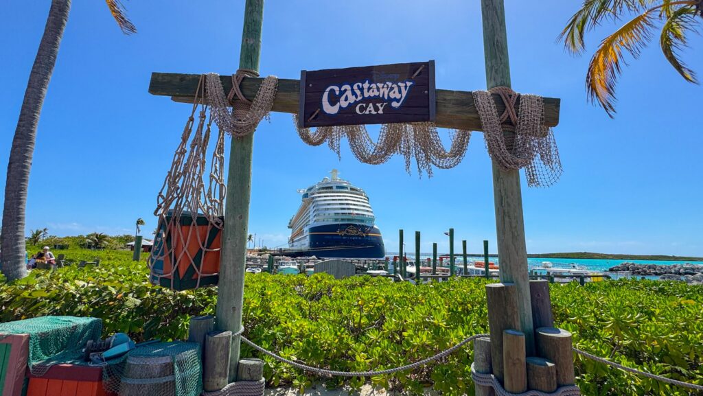The Disney Dream docked at Castaway Cay