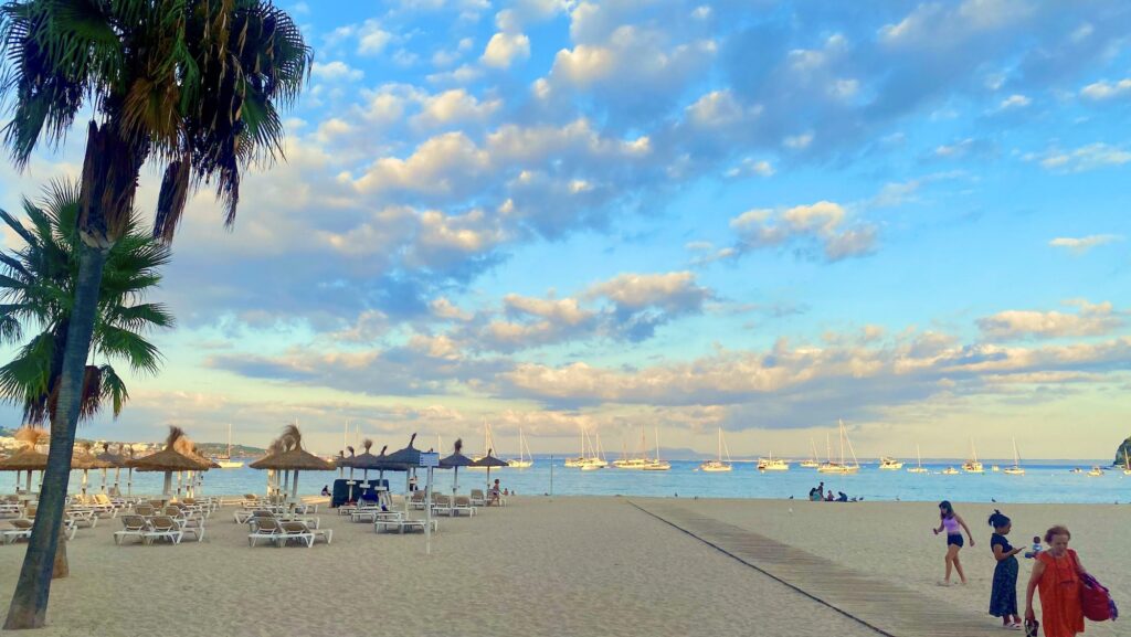 Palma Beach on Mallorca in the late afternoon