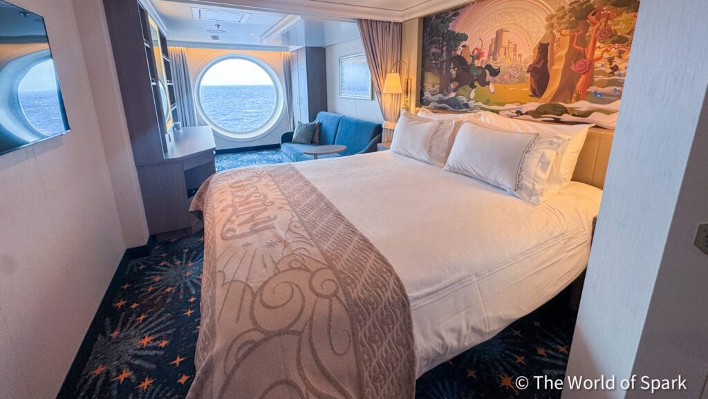 Oceanview stateroom aboard the Disney Destiny