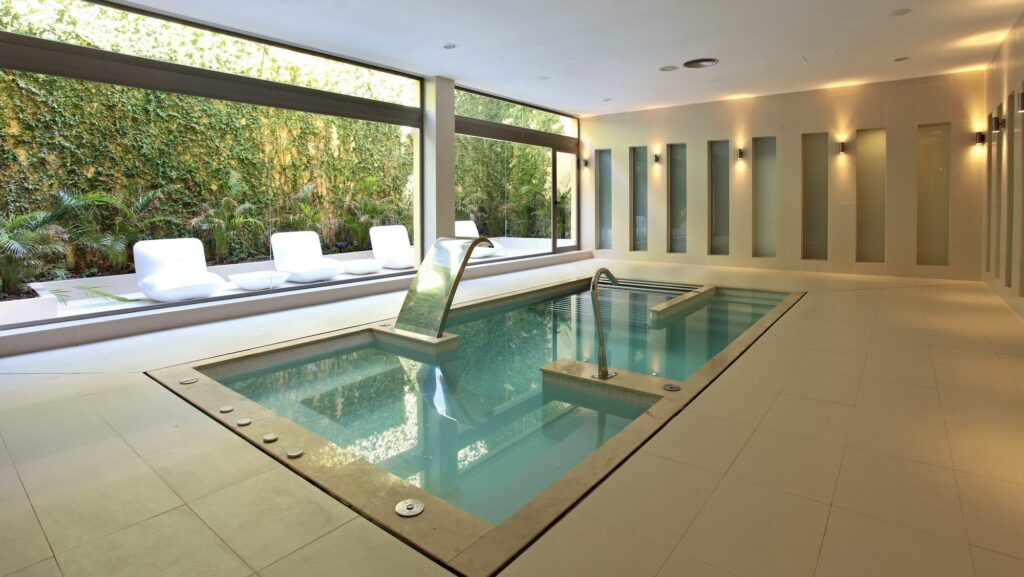 the lap pool at the spa at Zafiro Palace Palmanova