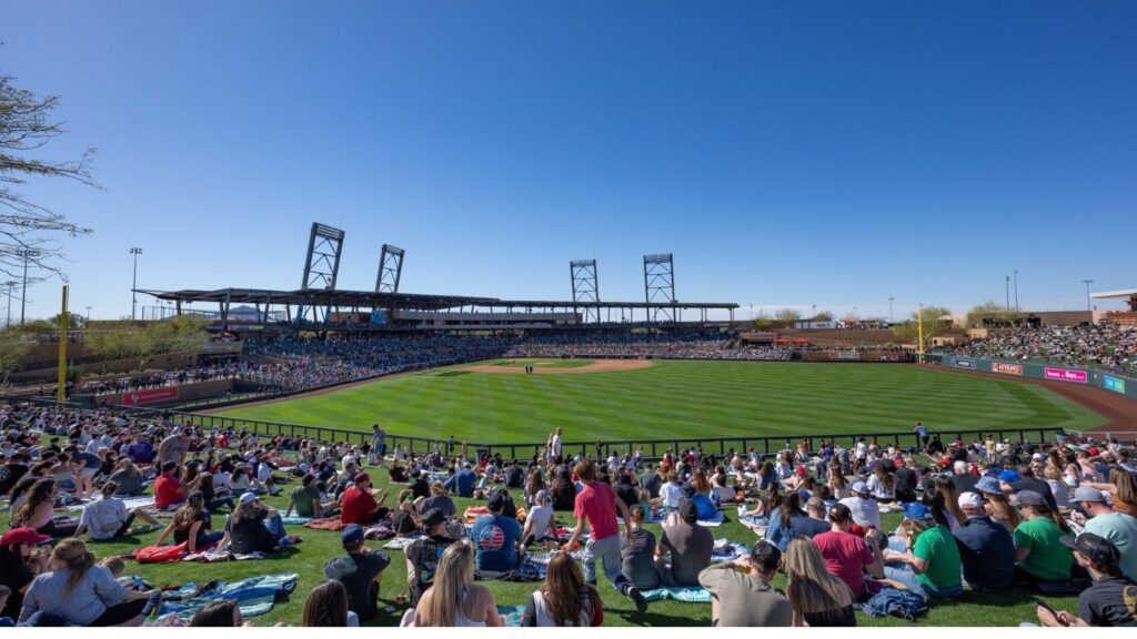 Crowd watches Spring Training in Scottsdale, Arizona