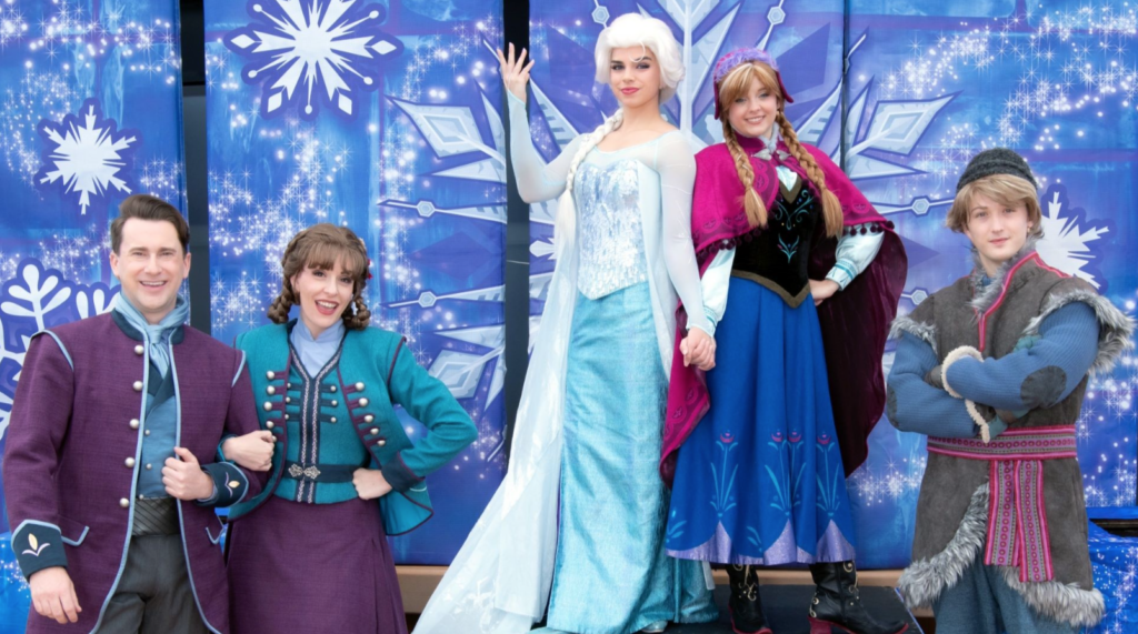 Elsa, Anna, and Kristoff from "Frozen" as seen on Disney Cruise Line