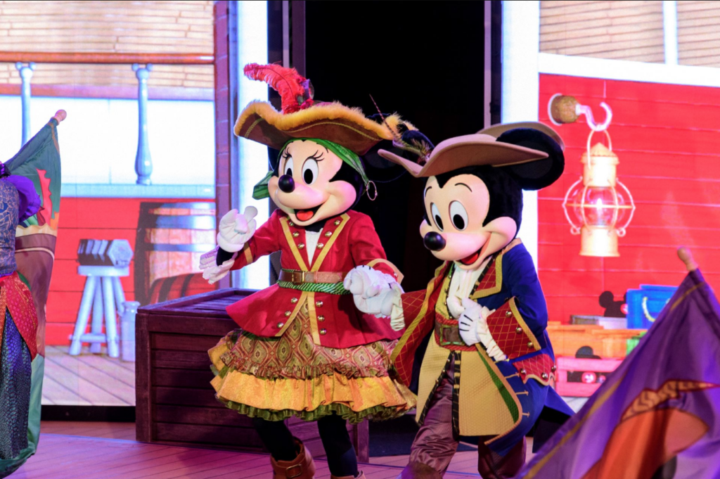Mickey and Minnie Mouse as seen in Mickey & Minnie's Pirates of the Caribbean on Disney Cruise Line