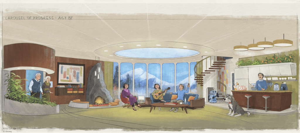 Seni konsep untuk adegan akhir baru akan hadir di Carousel of Progress di Disney World