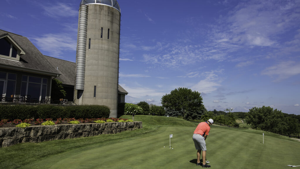 Man playing golf