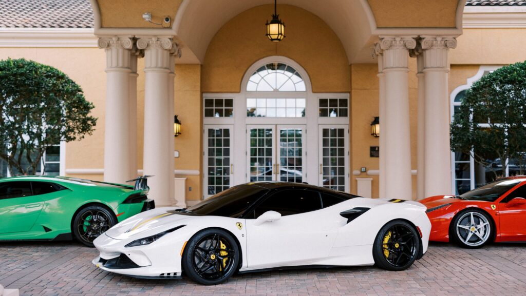 Supercars in front of the Ritz-Carlton Orlando