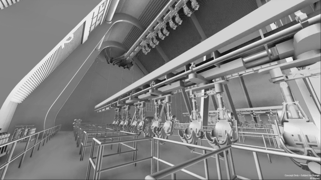 Concept rendering of Monstropolis suspended coaster coming to Disney World